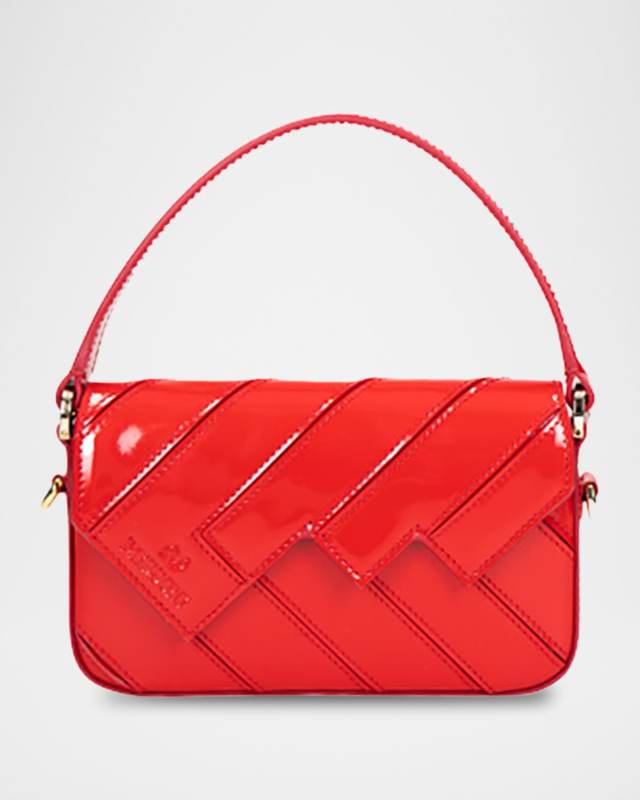 Small Wave Patent Leather Shoulder Bag